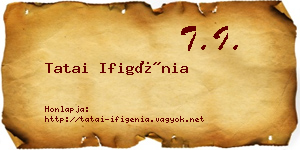 Tatai Ifigénia névjegykártya